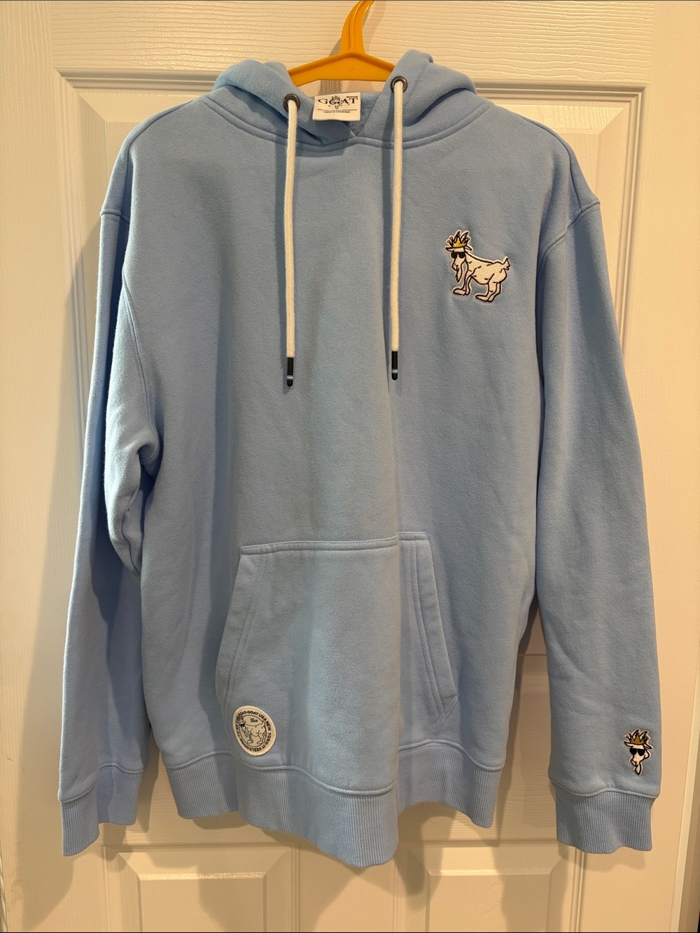 Light Blue Goat Pullover Hoodie - Men's Medium